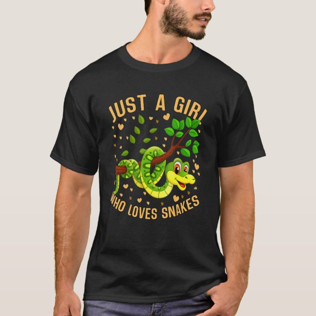 Just a Girl Who Loves Snakes Cute Snake Themed Lov T Shirt (Framsida)