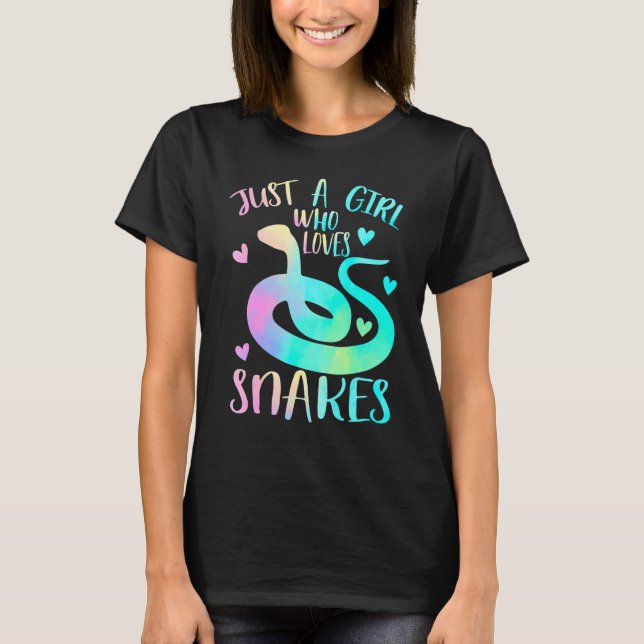 Just A Girl Who Loves Snakes Cute Snake Themed Lov T Shirt (Framsida)