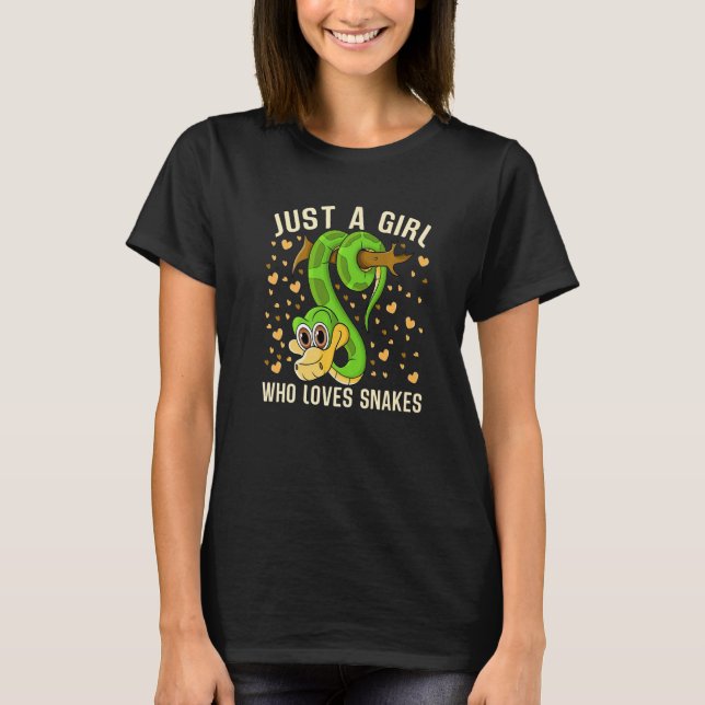 Just a Girl Who Loves Snakes Cute Snake Themed Lov T Shirt (Framsida)