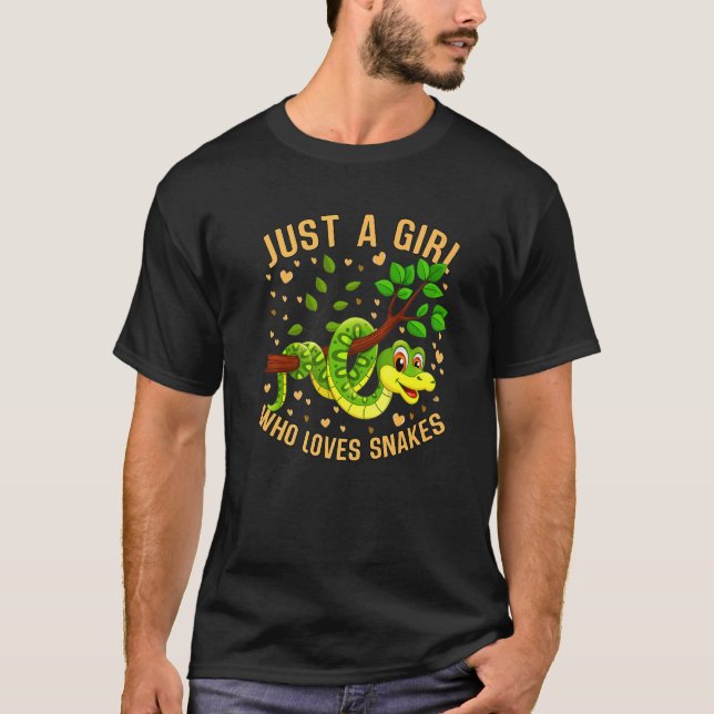 Just a Girl Who Loves Snakes Cute Snake Themed Lov T Shirt (Framsida)