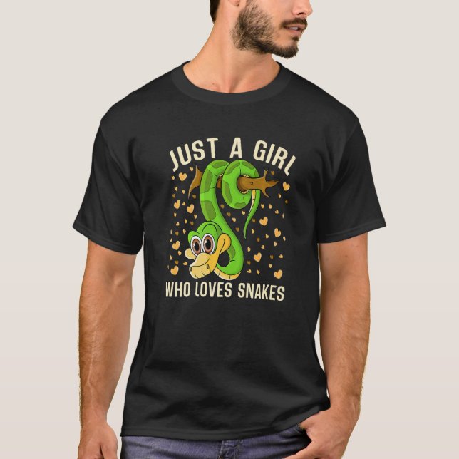 Just a Girl Who Loves Snakes Cute Snake Themed Lov T Shirt (Framsida)