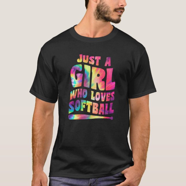 Just A Girl Who Loves Softball Girl Apparel Softba T Shirt (Framsida)