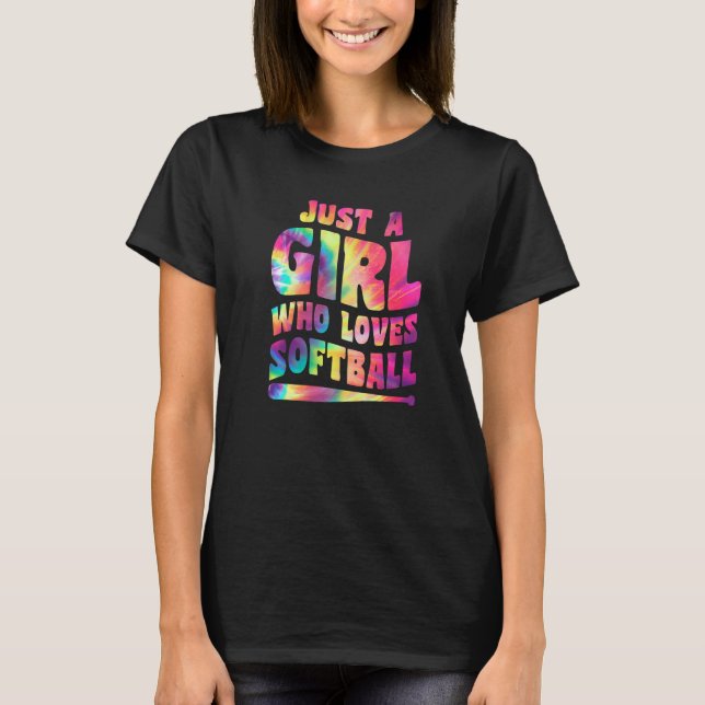 Just A Girl Who Loves Softball Girl Apparel Softba T Shirt (Framsida)