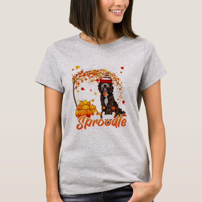Just A Girl Who Loves Sproodle Dog Thanksgiving  T Shirt (Framsida)
