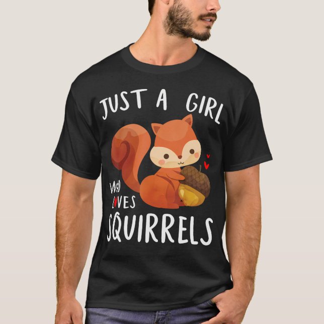 Just A Girl Who Loves Squirrels Baby Squad Gardeni T Shirt (Framsida)