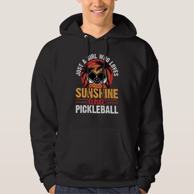Just A Girl Who Loves Sunshine And Pickleball Retr Hoodie (Framsida)