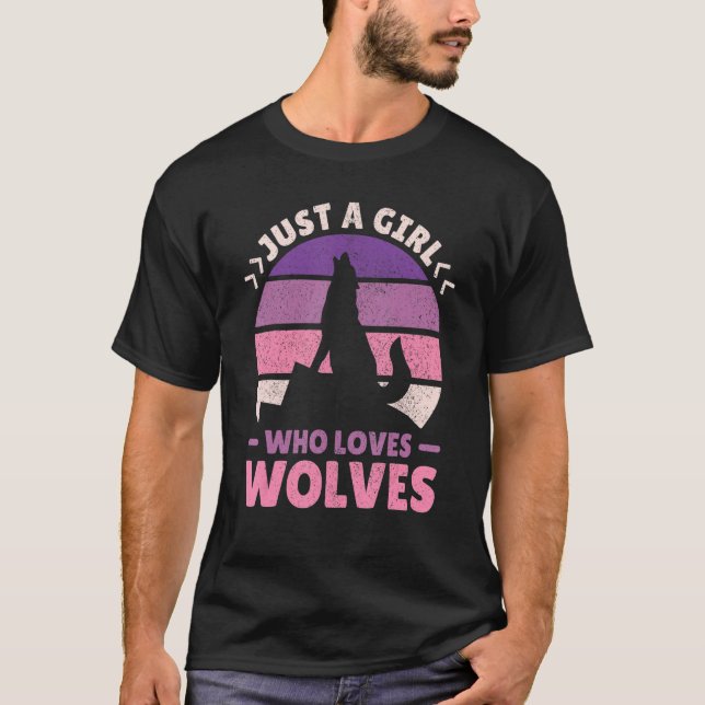 Just A Girl Who Loves Wolves Women Wolf Stuff Teen T Shirt (Framsida)