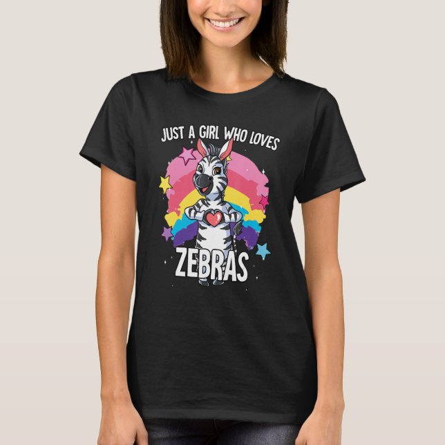 Just A Girl Who Loves Zebras Zebra T Shirt (Framsida)