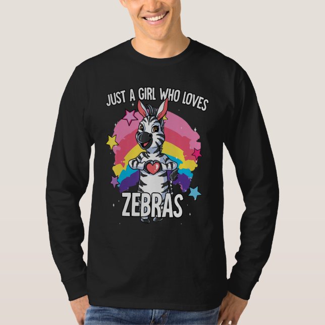 Just A Girl Who Loves Zebras Zebra T Shirt (Framsida)