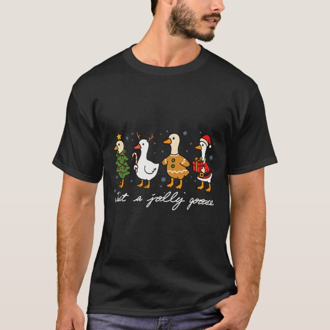 Just A Jolly Cute Goose Funny Merry Goosemas Chris T Shirt (Framsida)