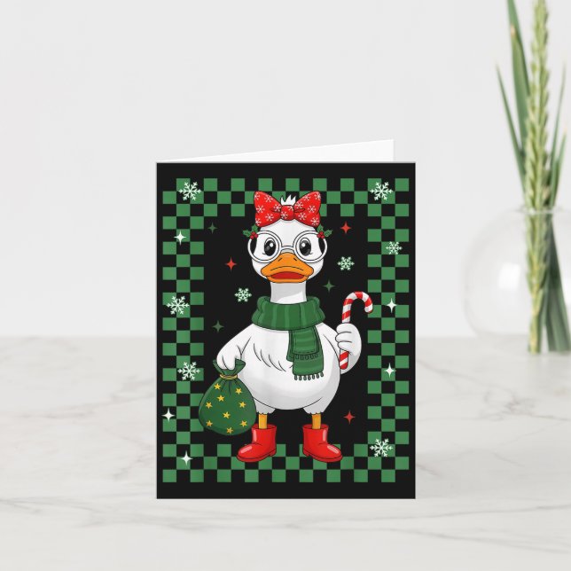 Just A Jolly Goose Christmas Silly Goose Funny Xma Kort (Framsida)