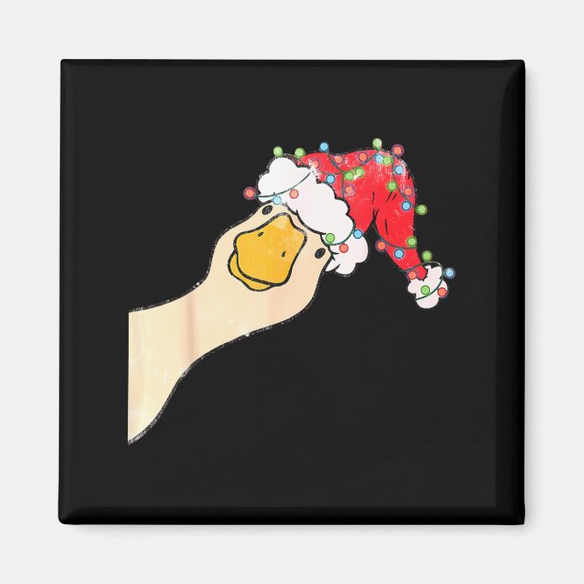 Just A Jolly Goose Funny Silly Goose Santa Christm Magnet (Framsidan)