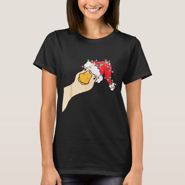 Just A Jolly Goose Funny Silly Goose Santa Christm T Shirt (Framsida)