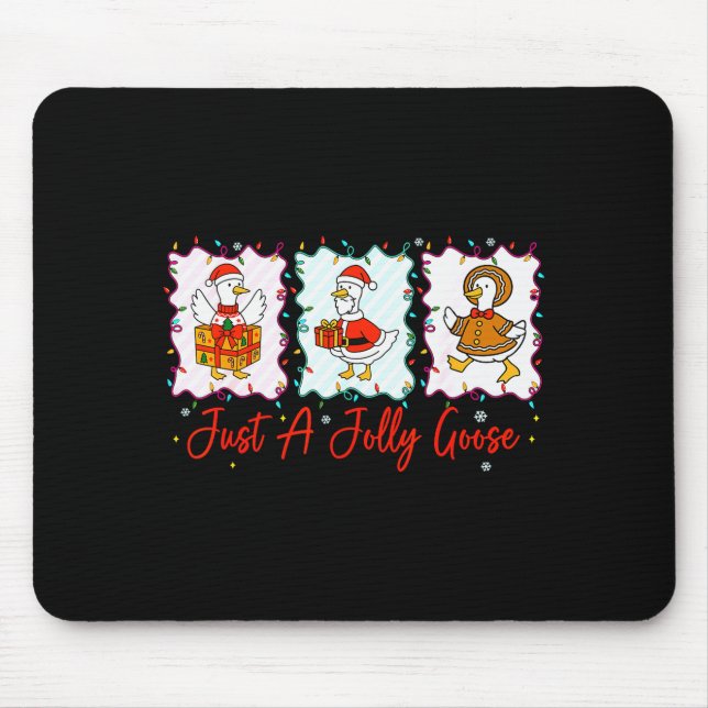 Just A Jolly Goose Merry Christmas Funny Silly Goo Musmatta (Framsidan)