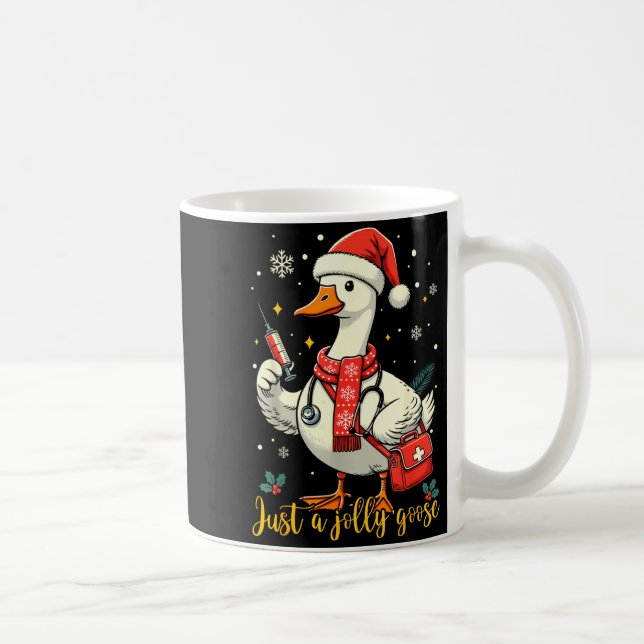 Just A Jolly Goose Nurse Christmas Funny Goose Nur Kaffemugg (Höger)