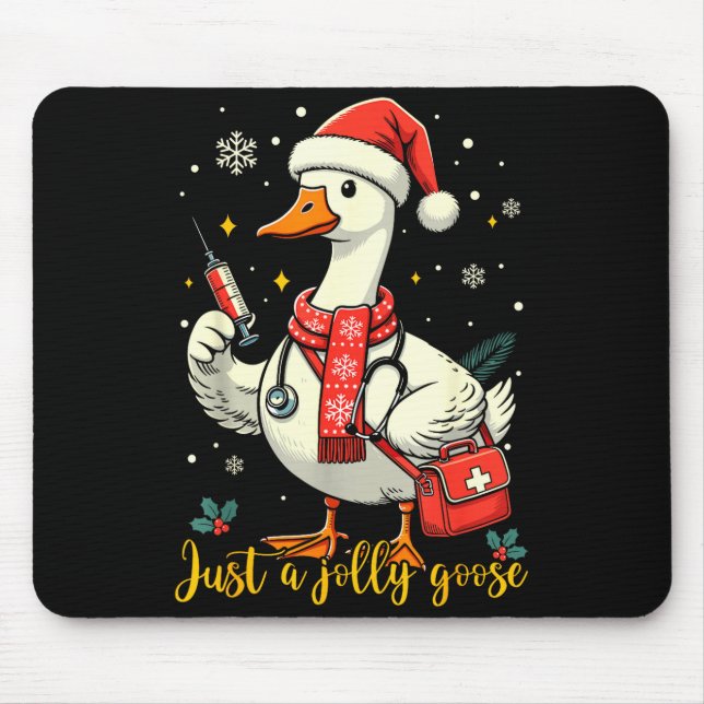 Just A Jolly Goose Nurse Christmas Funny Goose Nur Musmatta (Framsidan)