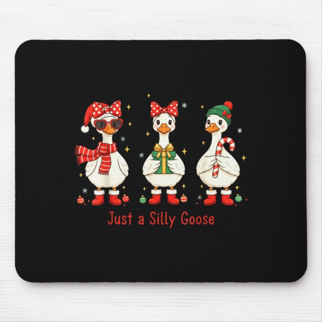 Just A Jolly Goose Santa Cute Bow Christmas Men Wo Musmatta (Framsidan)