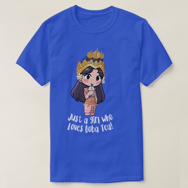 Just a Khmer Cambodian Apsara Girl Who Loves Boba  T Shirt (Design framsida)