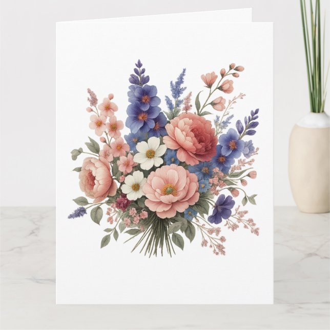 Just a Little Note Elegant Floral Greeting Card Tack Kort (Framsida)