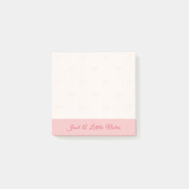 Just A Little Note Pink Bow Watermark Post-it Block