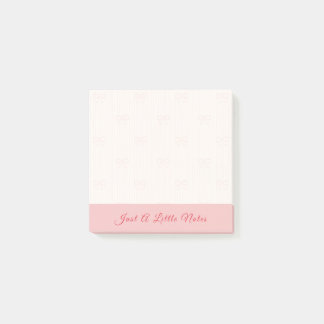 Just A Little Note Pink Bow Watermark Post-it Block