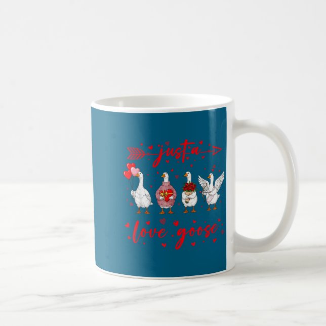 Just A Love Goose Funny Valentine Cute Goose For W Kaffemugg (Höger)