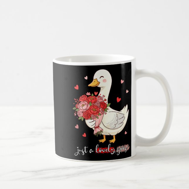 Just A Lovely Goose Bouquet Roses Floral Valentine Kaffemugg (Höger)