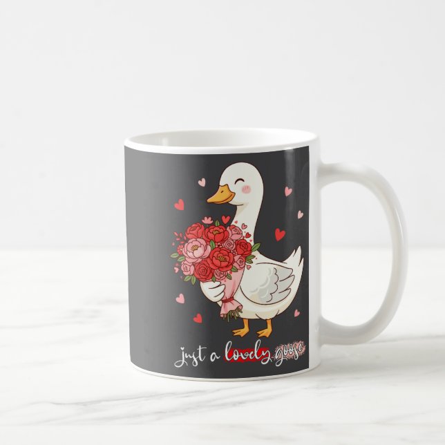 Just A Lovely Goose Bouquet Roses Floral Valentine Kaffemugg (Höger)