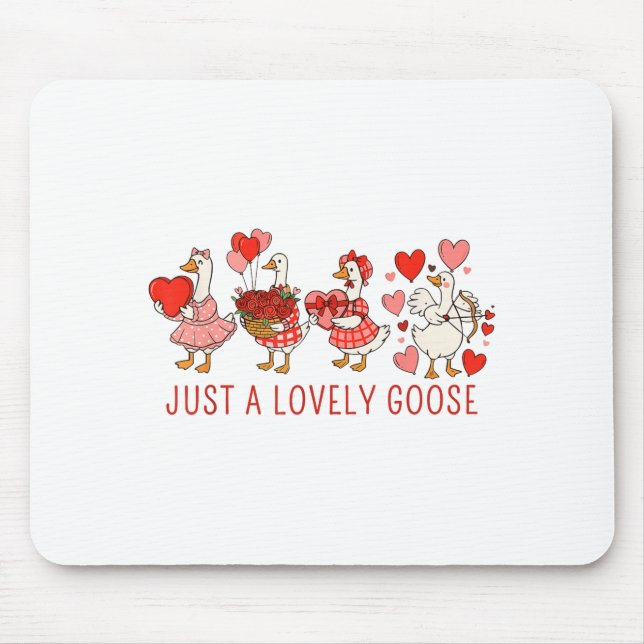 Just A Lovely Goose Valentines Day Cute Heart Goos Musmatta (Framsidan)