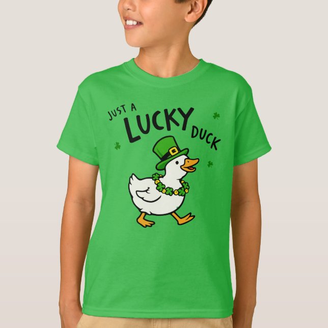 Just A Lucky Duck Cute St. Patrick's Day T Shirt (Framsida)