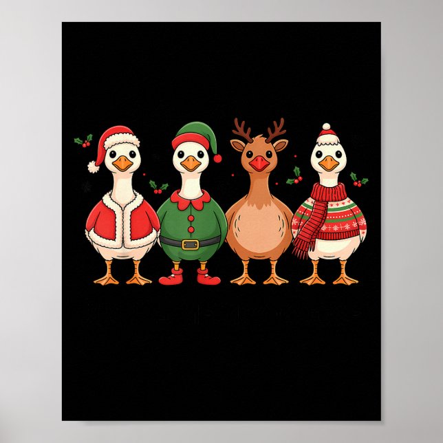 Just A Merry Goose Christmas Funny Holiday Farm An Poster (Framsidan)