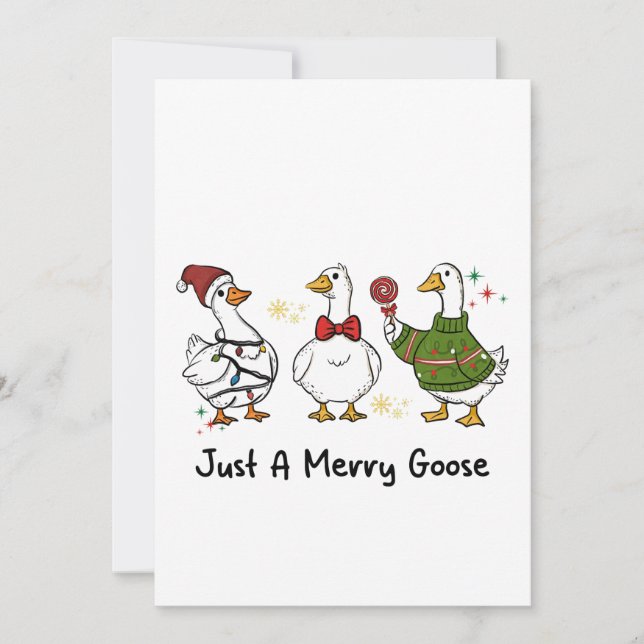 Just A Merry Goose Festive Holiday Design Inbjudningar (Framsida)