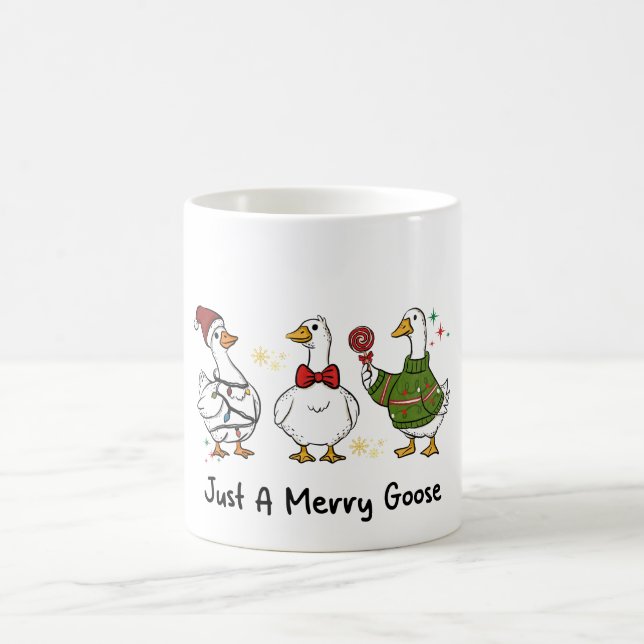 Just A Merry Goose Festive Holiday Design Kaffemugg (Center)