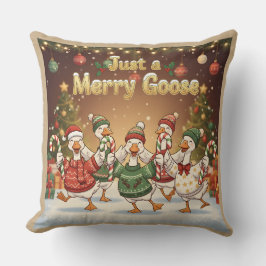 Just a Merry Goose | Funny Christmas Goose Design Kudde