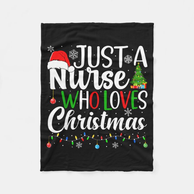 Just A Nurse Who Loves Christmas Rn Nursing Christ Fleecefilt (Framsidan)