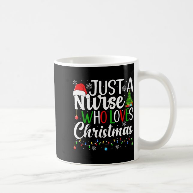 Just A Nurse Who Loves Christmas Rn Nursing Christ Kaffemugg (Höger)