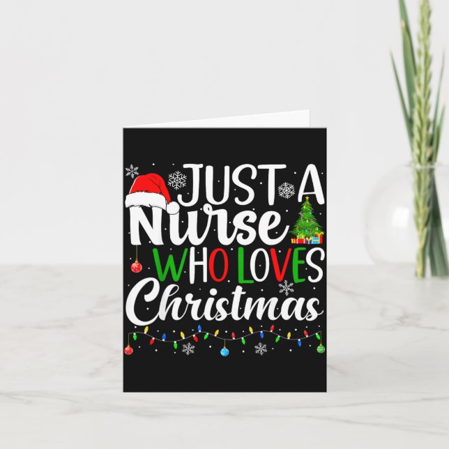 Just A Nurse Who Loves Christmas Rn Nursing Christ Kort (Framsida)