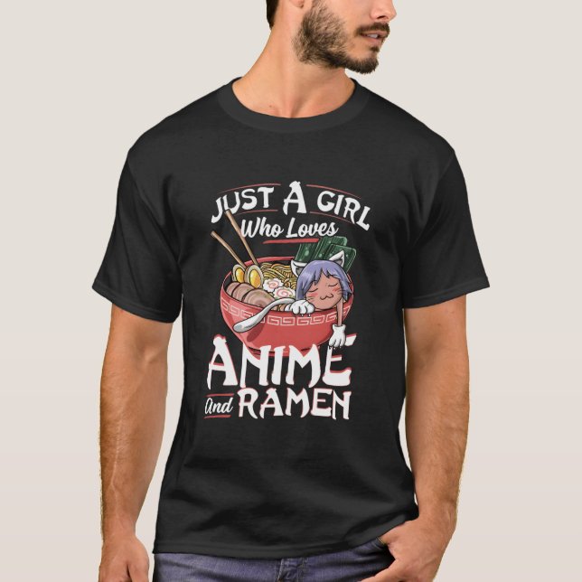Just A Who Loves Anime And Ra Japanese Ga T Shirt (Framsida)