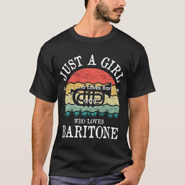 Just A Who Loves Baritone retro T Shirt (Framsida)