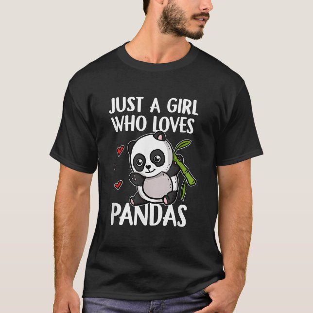 Just A Who Loves Pandas Panda Bear Panda T Shirt (Framsida)