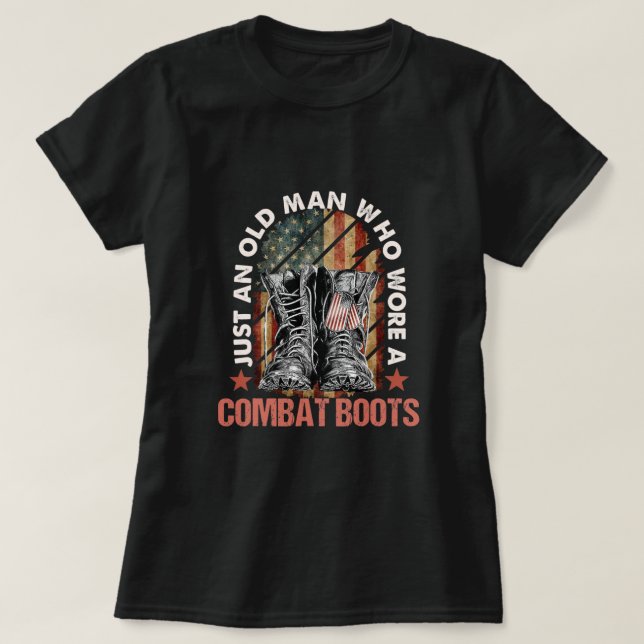 Just An Old Woman Who Wore Combat Boots T-Shirt (Design framsida)
