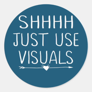 Just Använda Visuals Speciell Education Teacher Runt Klistermärke