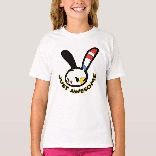 Just Awesome Bunny Kids’ T-shirt – Cute & Colorful (Framsida)
