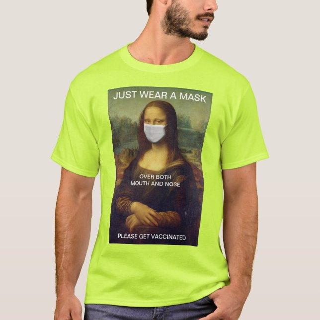 JUST BÄRA A MASK Mona Lisa High Visibility T-Shirt (Framsida)