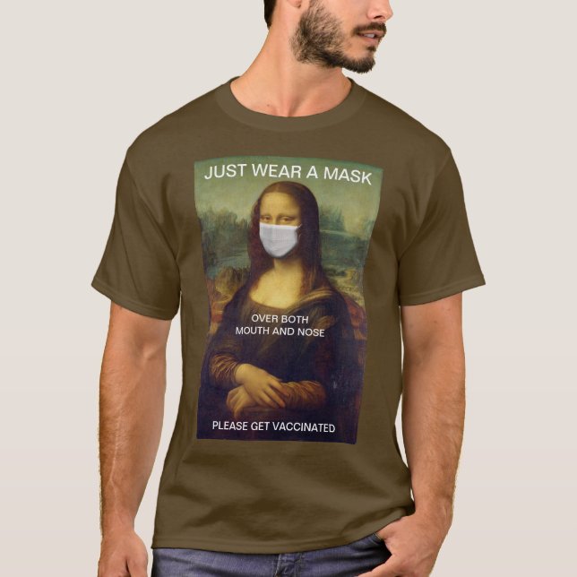 JUST BÄRA A MASK Mona Lisa T-Shirt (Framsida)