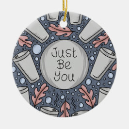 Just be you- hand drawn illustration  julgransprydnad keramik