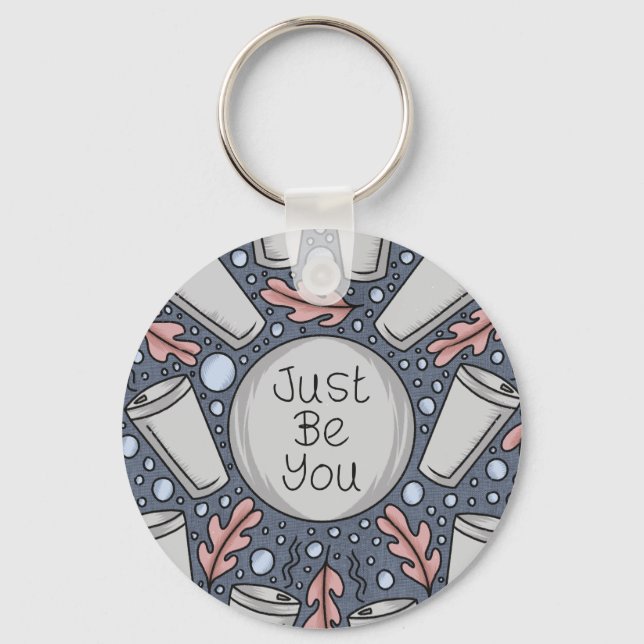 Just be you- hand drawn illustration  nyckelring (Framsida)