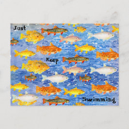 Just Behålla Swimming-A-samling av vykort för fisk