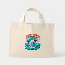 Just Behålla Swimming Dolphin Mini Tygkasse