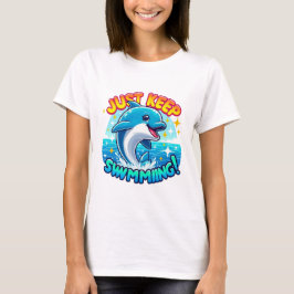 Just Behålla Swimming Dolphin T Shirt